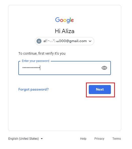 Gmail Password