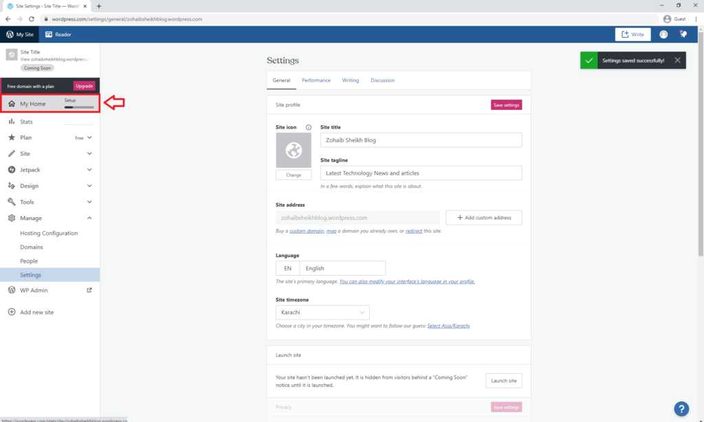 Wordpress Blog home