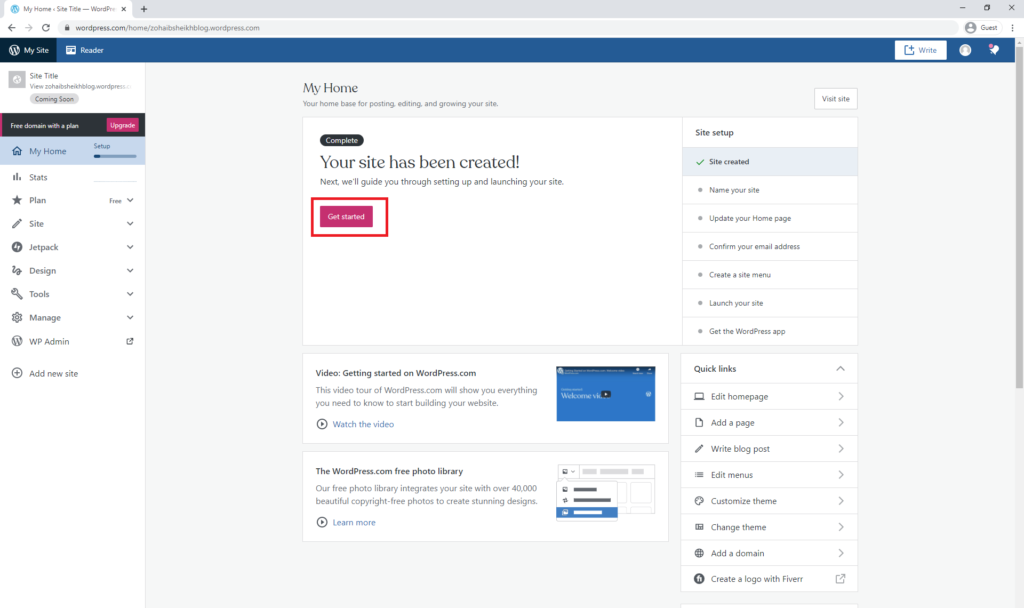 Wordpress free blog